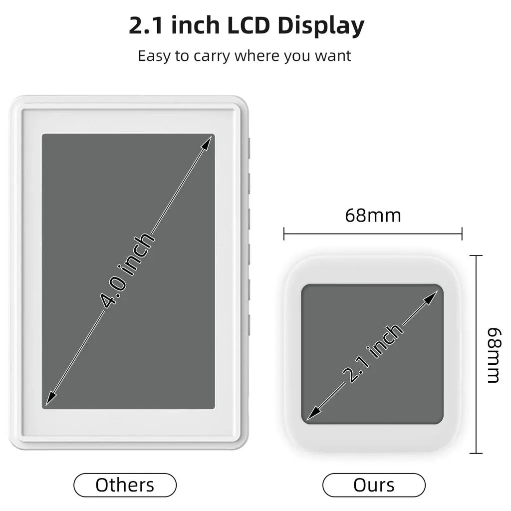 3 Pcs Outdoor Indoor Mini HD 2.1” Display Digital Thermometer Humidity Meter Hygrometer
