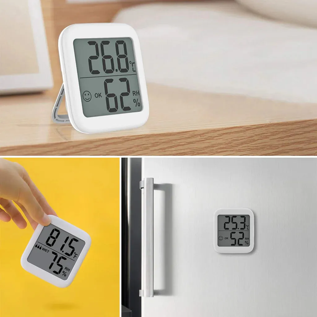 3 Pcs Outdoor Indoor Mini HD 2.1” Display Digital Thermometer Humidity Meter Hygrometer