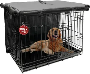 42 Inch Dog Crate Cover Dog Kennel Cover, Large XL Dog Crate for Large Dogs Wire Dog Cage with1 2 3 Doors, Waterproof 600D Oxford Fabric Indoor/Outdoor Gray