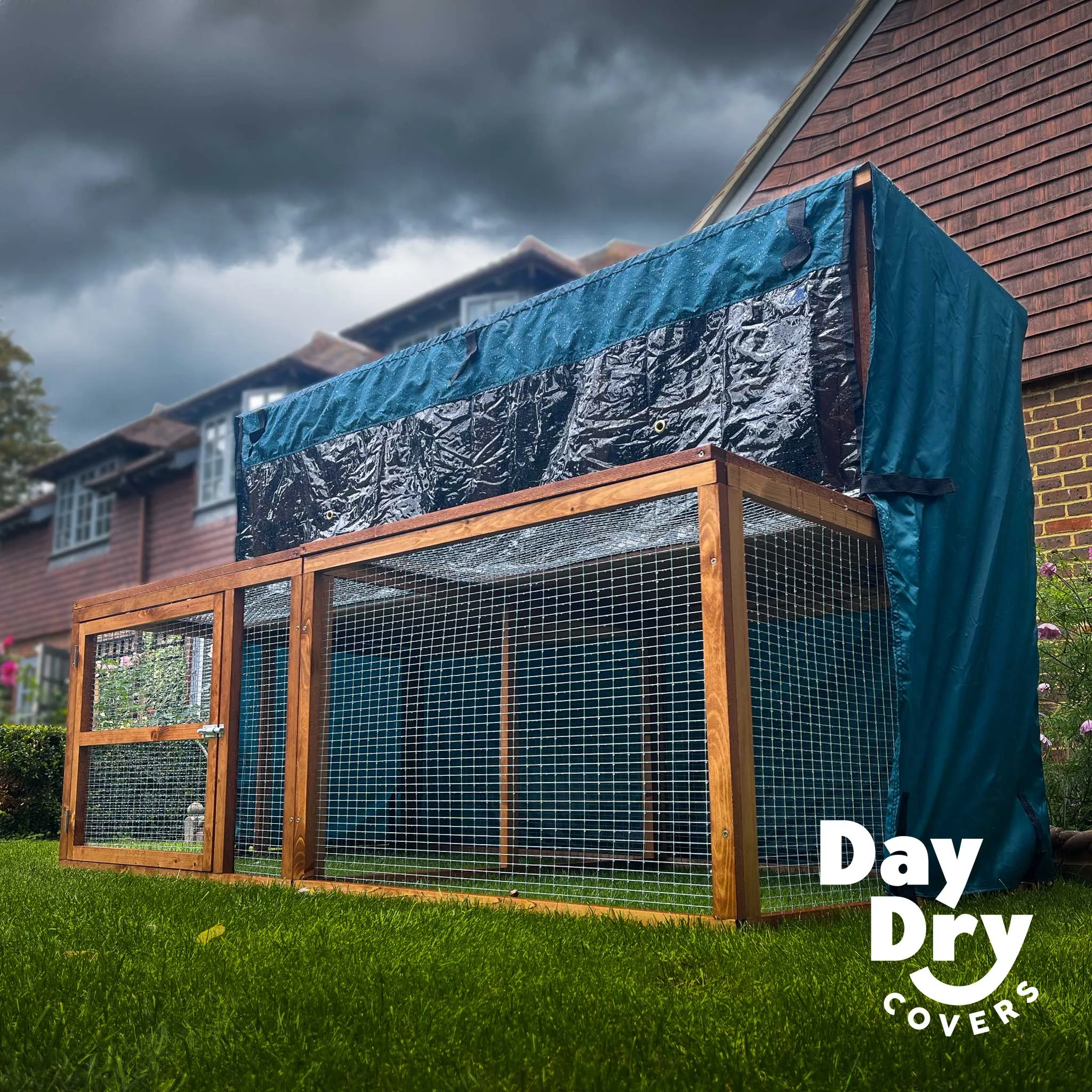 6ft Kendal Rabbit Hutch and Run Cover | Protect Your Hutch From The Weather With Day Dry™ Rain Covers
