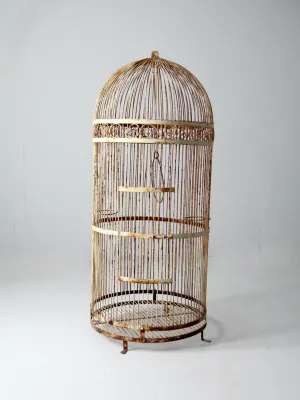 antique large iron bird cage