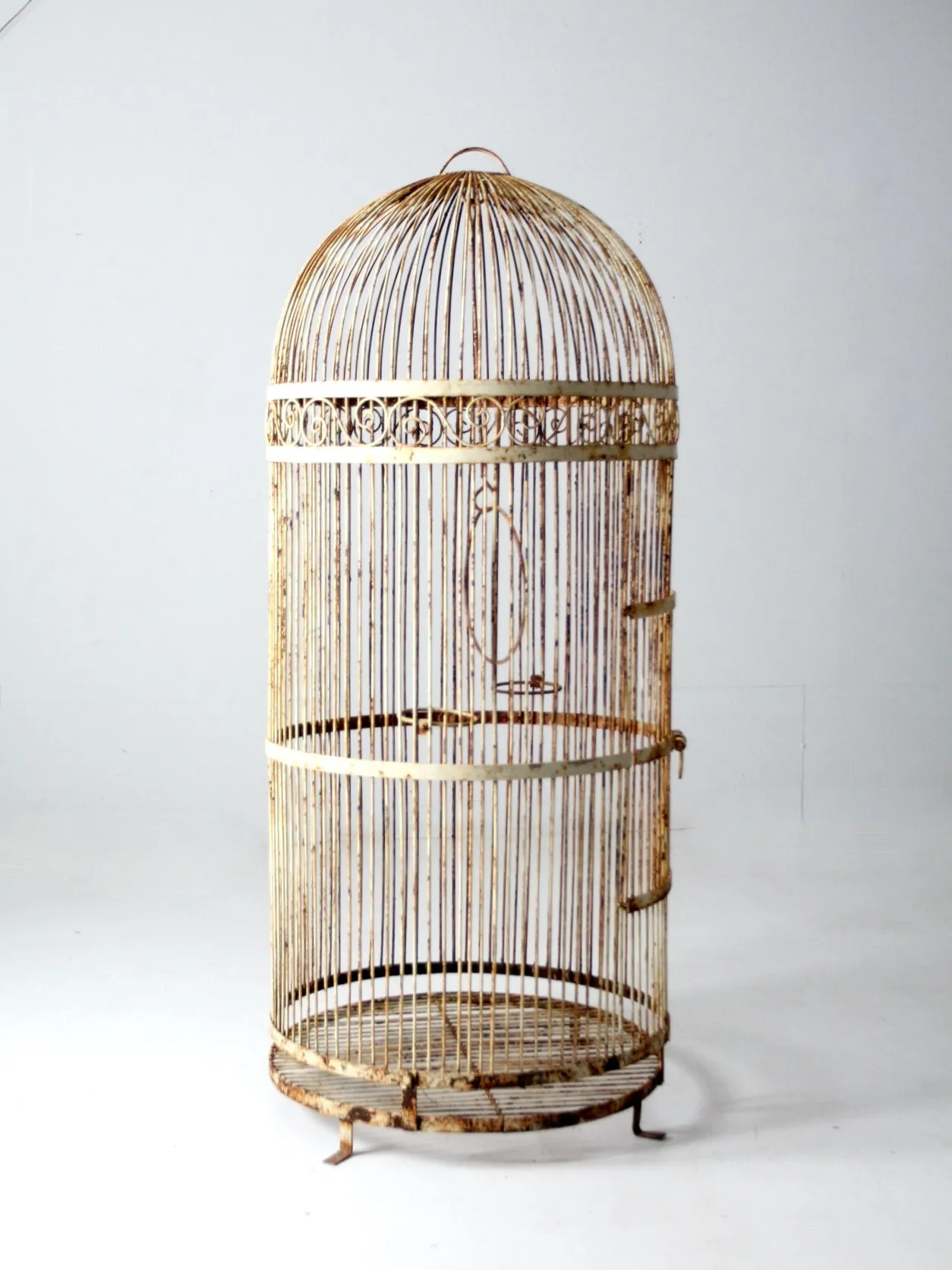 antique large iron bird cage