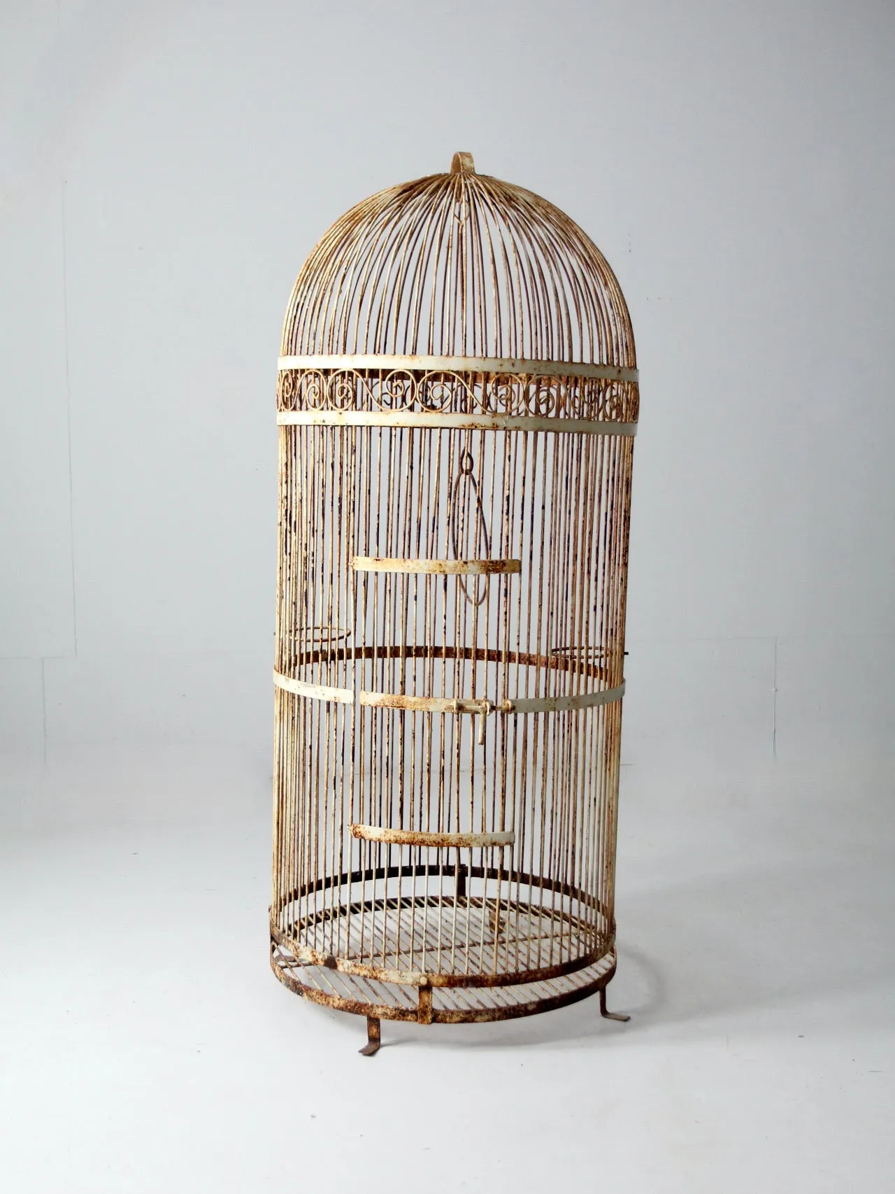 antique large iron bird cage