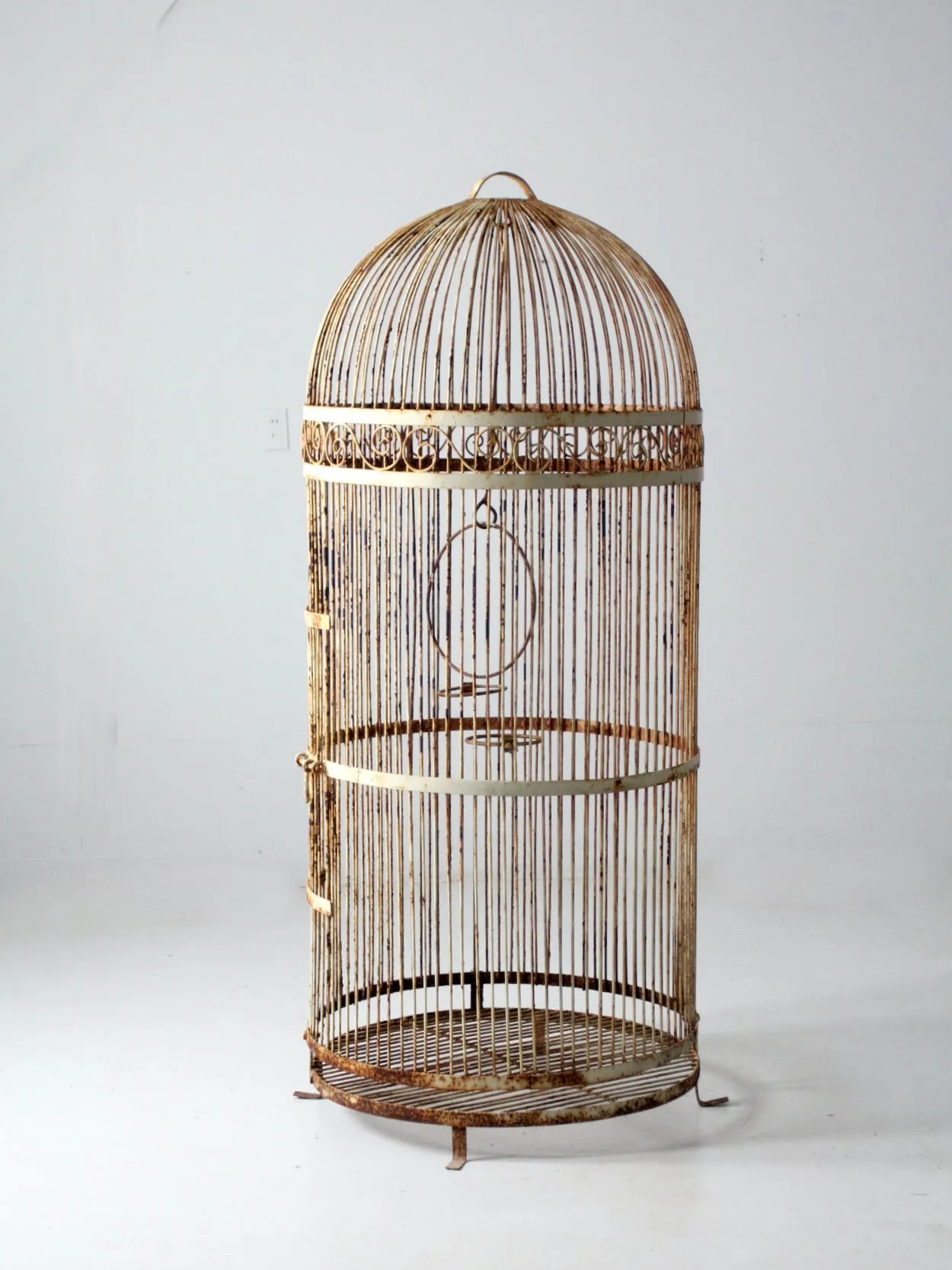 antique large iron bird cage
