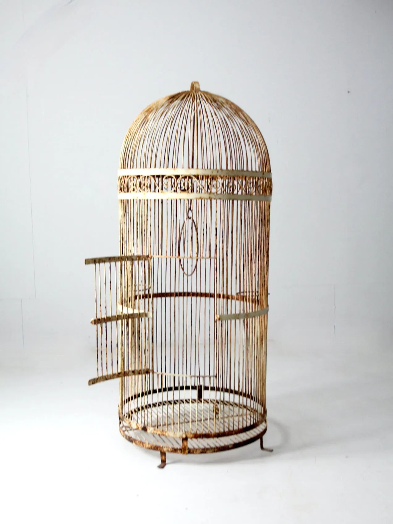 antique large iron bird cage