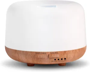 Aromatherapy Essential Oil Home Diffuser with Remote Control, 300ML Large Room Cool Mist Air Humidifier, 8 Hours Quiet Operation, Timer, 7 Colors LED Night NightSuitable Home,Yoga.
