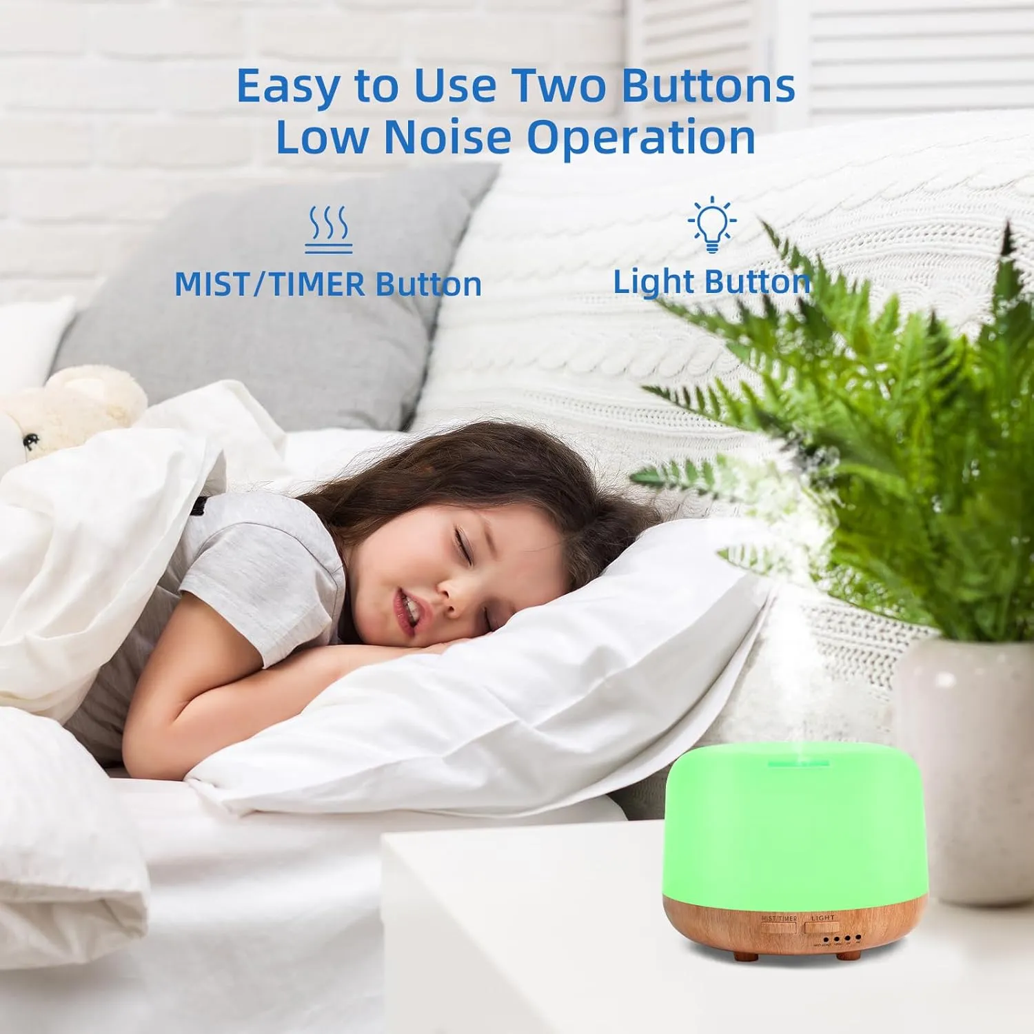 Aromatherapy Essential Oil Home Diffuser with Remote Control, 300ML Large Room Cool Mist Air Humidifier, 8 Hours Quiet Operation, Timer, 7 Colors LED Night NightSuitable Home,Yoga.
