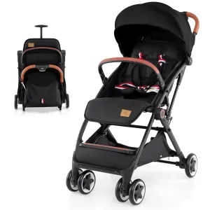 BABY JOY Lightweight Baby Stroller, Compact Toddler Travel Stroller for Airplane, Infant Stroller w/ 5-Point Harness, Adjustable Backrest/Footrest/Canopy, Storage Basket, Easy One-Hand Fold (Black)