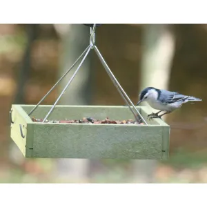Birds Choice  Small Hanging Platform Bird Feeder in Green Recycled Plastic
