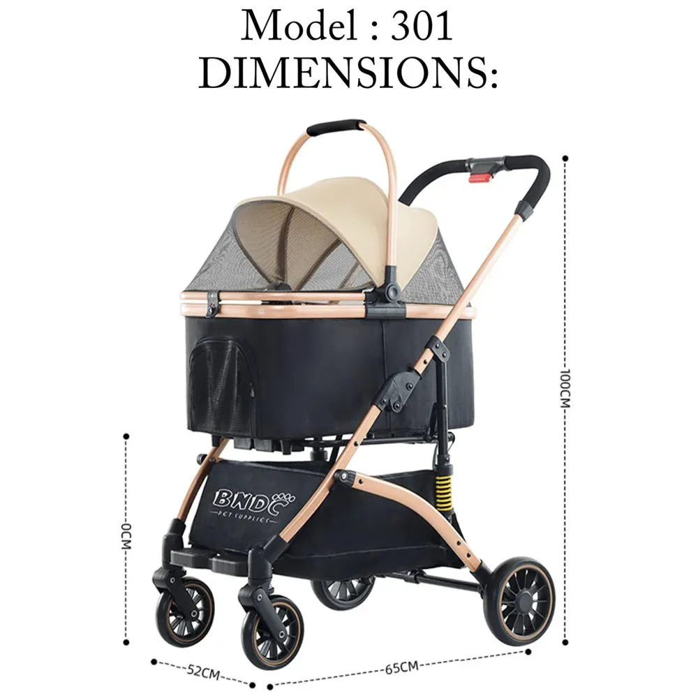 BNDC 301 Pram & Stroller For Dogs & Cats (Black)