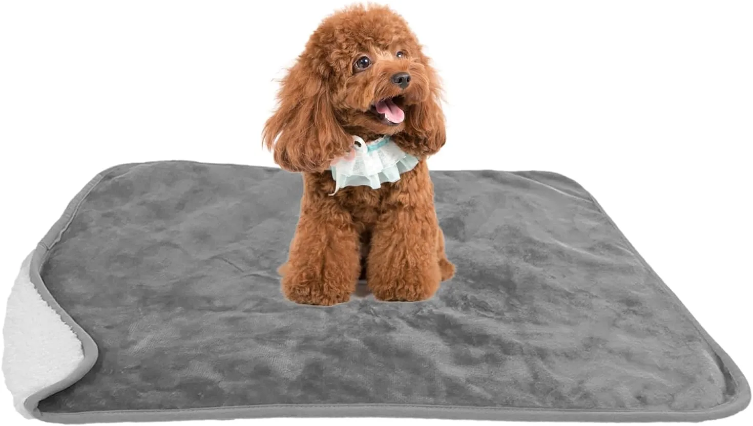 Bucephalus Waterproof Dog Blanket, Thick Reversible Soft Pet Blankets for Couch Bed Protection, Pee Proof Sherpa Fleece Blanket for Small Medium Large Dogs Puppy Cats Washable (Gray,25"35")