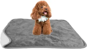 Bucephalus Waterproof Dog Blanket, Thick Reversible Soft Pet Blankets for Couch Bed Protection, Pee Proof Sherpa Fleece Blanket for Small Medium Large Dogs Puppy Cats Washable (Gray,25"35")