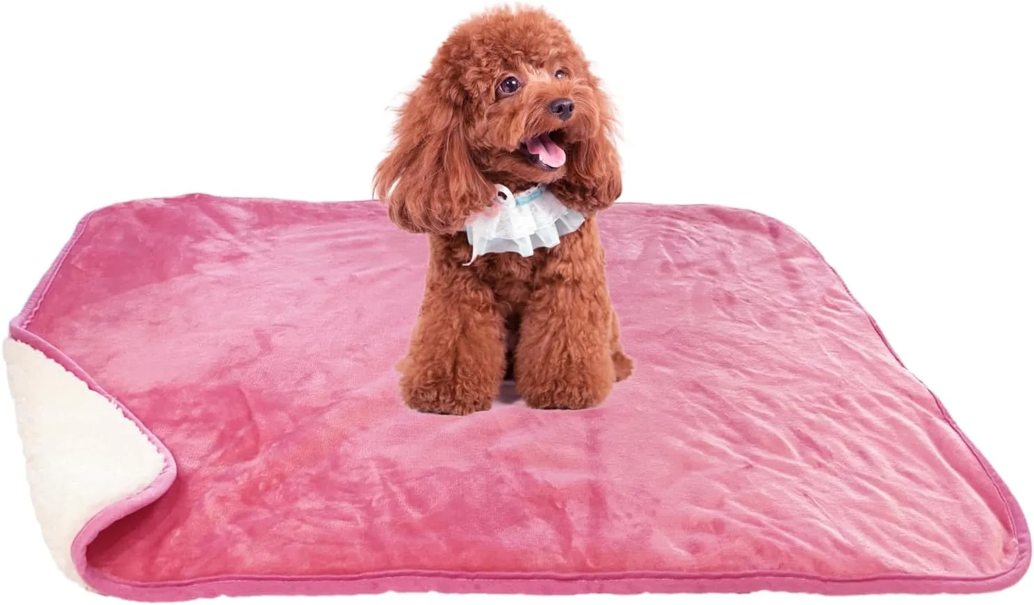 Bucephalus Waterproof Dog Blanket, Thick Reversible Soft Pet Blankets for Couch Bed Protection, Pee Proof Sherpa Fleece Blanket for Small Medium Large Dogs Puppy Cats Washable (Pink,25"35")