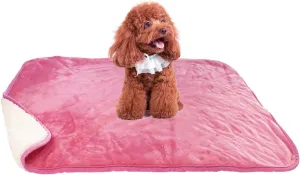 Bucephalus Waterproof Dog Blanket, Thick Reversible Soft Pet Blankets for Couch Bed Protection, Pee Proof Sherpa Fleece Blanket for Small Medium Large Dogs Puppy Cats Washable (Pink,25"35")