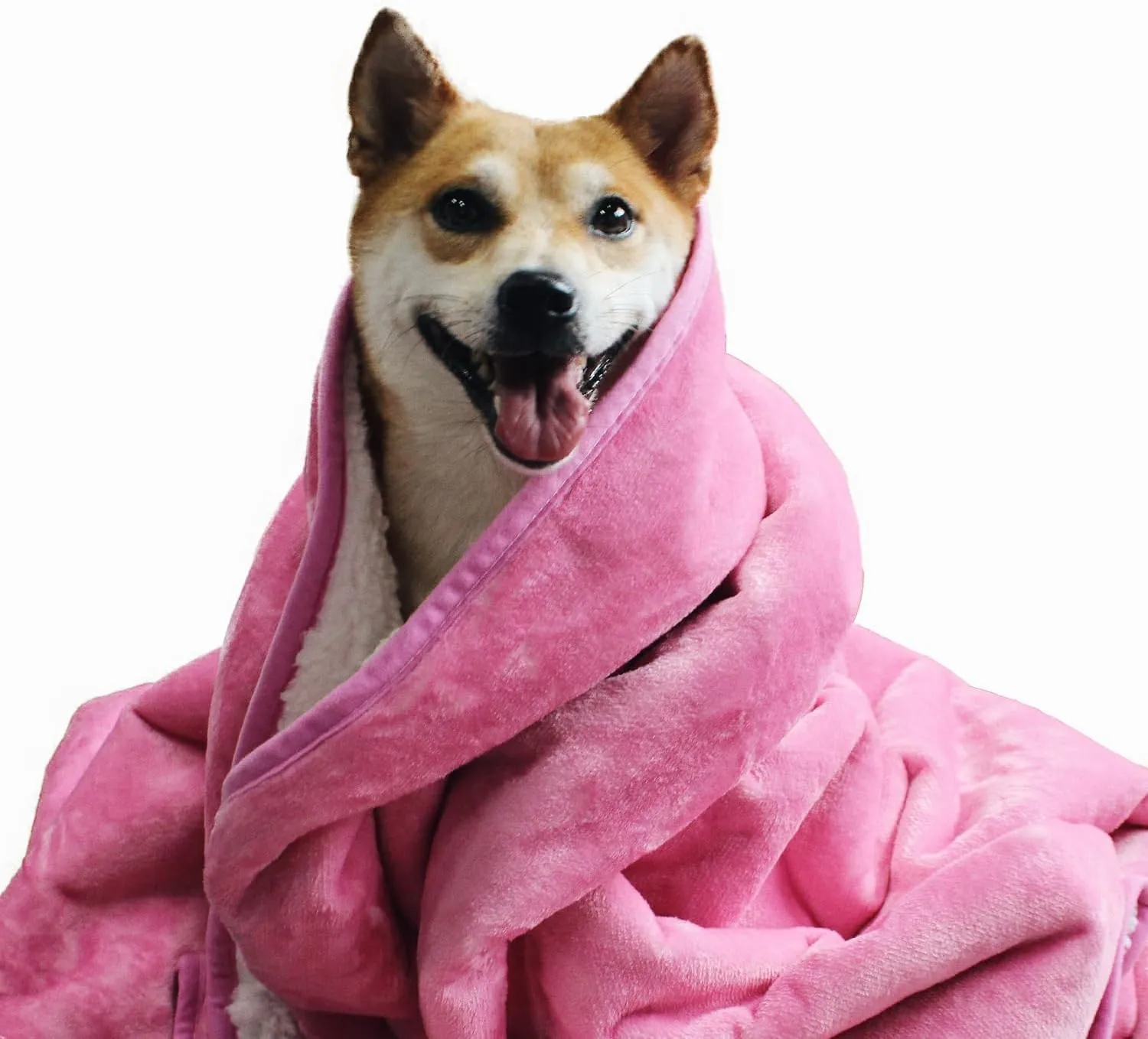 Bucephalus Waterproof Dog Blanket, Thick Reversible Soft Pet Blankets for Couch Bed Protection, Pee Proof Sherpa Fleece Blanket for Small Medium Large Dogs Puppy Cats Washable (Pink,25"35")