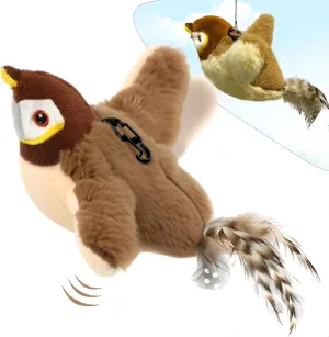 Cat Toy Flapping Bird, Interactive Flying Bird Cat Toy for Indoor Cats, Chirping Bird Cat Toy Flapping Wings, Flappy Chase Bird Catnip Toy for Kitten or Small Dogs