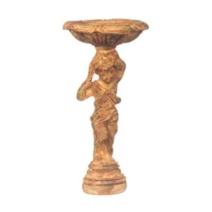 Cherub Bird Bath, Aged Gray, LIMITED STOCK