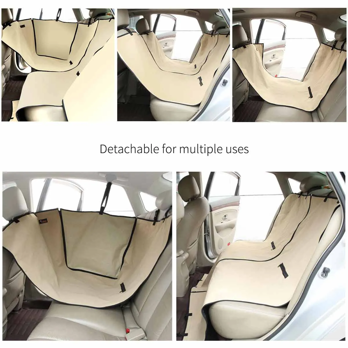Detachable Pet Dog Car Seat Cover Backseat Protector Hammock Waterproof Non-slip