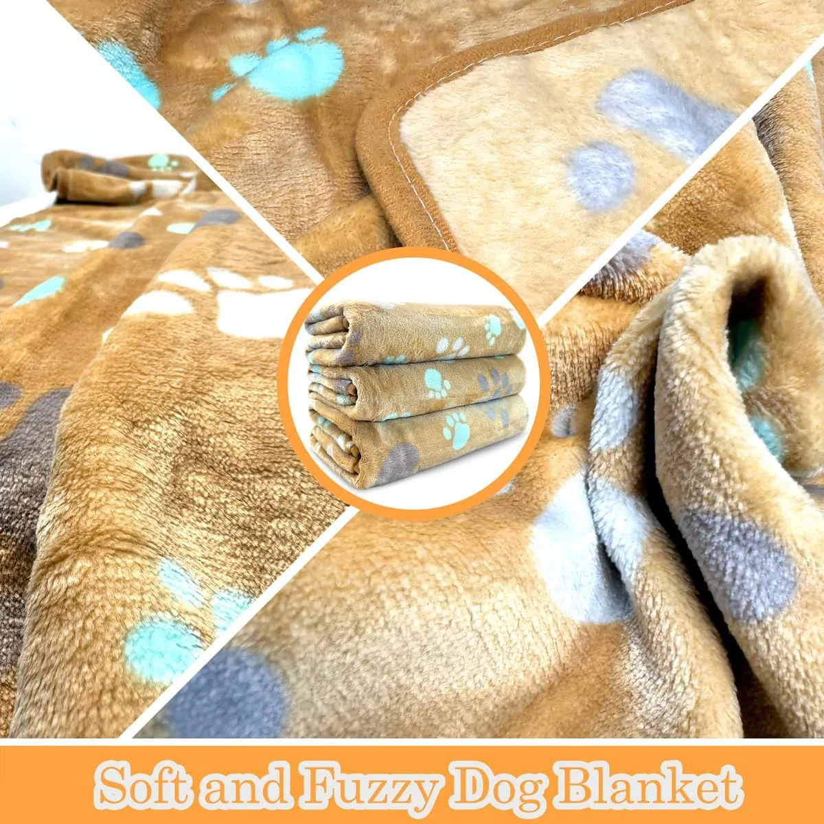 Dog Blankets for Medium Large Dogs Washable, 3 Pack Pet Blanket Washable 41" x 31", Fuzzy Soft Puppy Throw Cover for Kennel Crate Bed