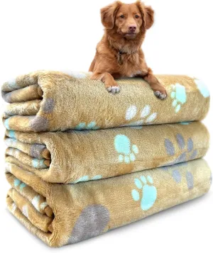 Dog Blankets for Medium Large Dogs Washable, 3 Pack Pet Blanket Washable 41" x 31", Fuzzy Soft Puppy Throw Cover for Kennel Crate Bed
