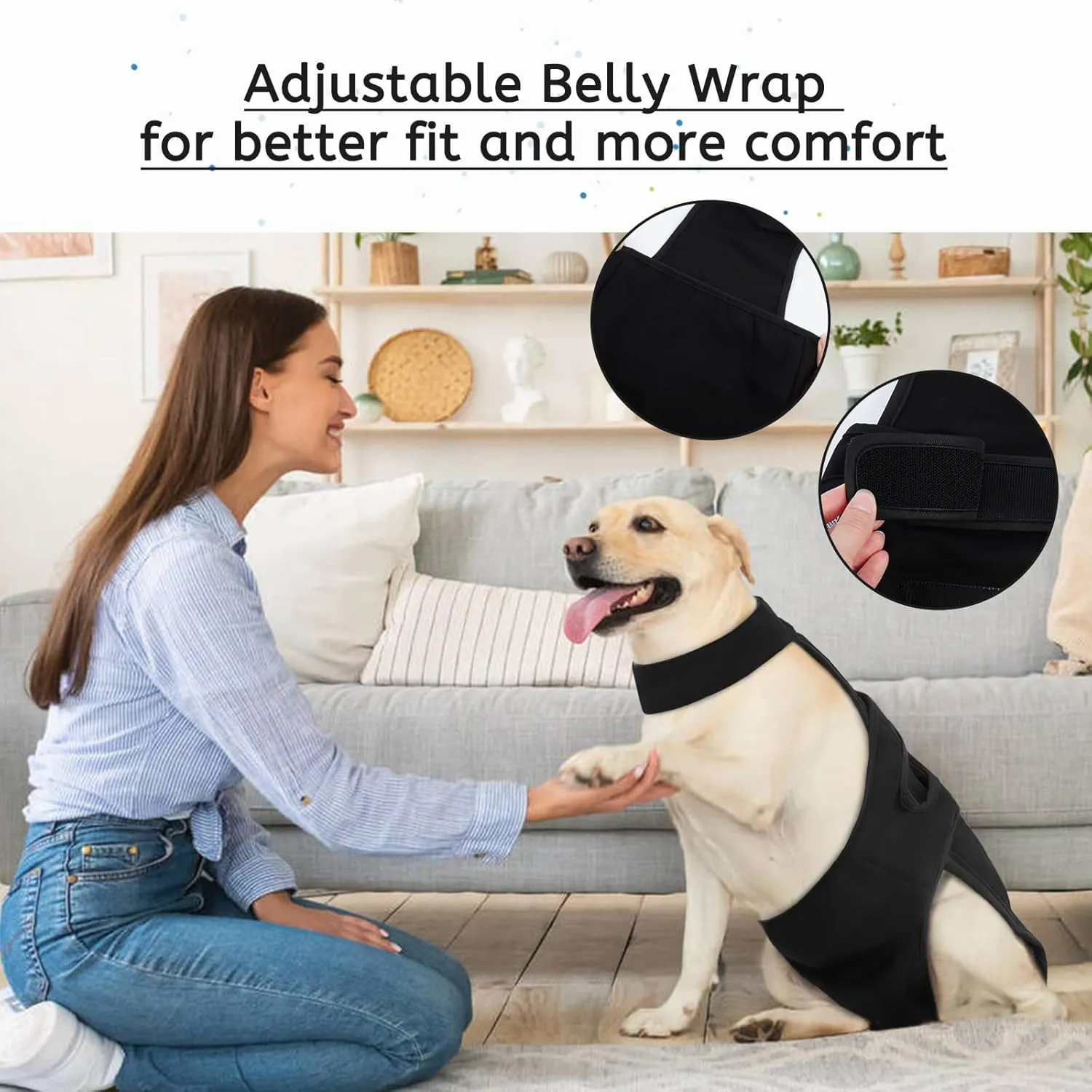 Dog Diapers Female Reusable Washable Period Diaper with Suspender,Adjustable Dog Panties Anti-Harassment, Doggie Diapers for Incontinence, Heat Cycles, or Senior DogsXS-XL