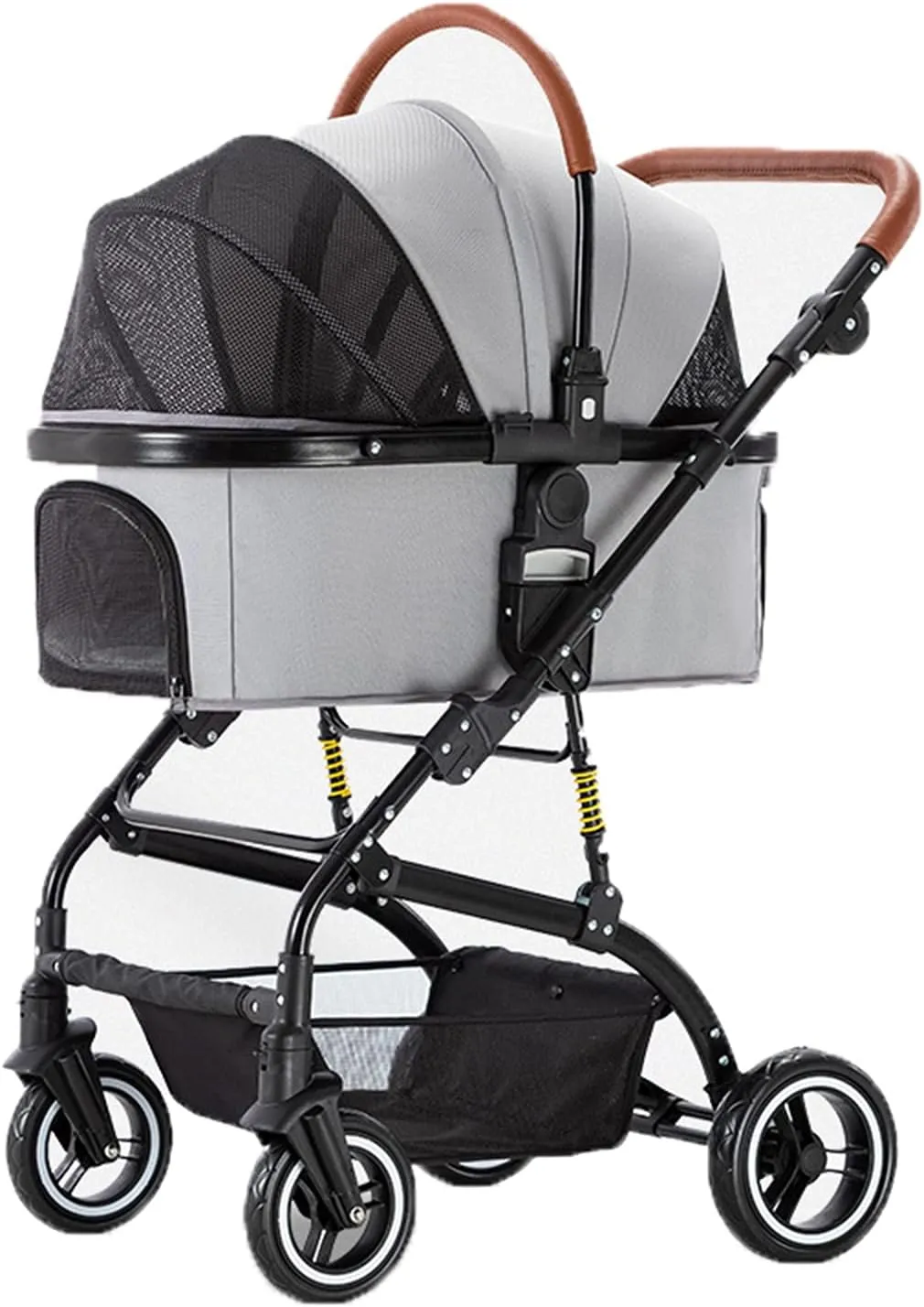 Dog Stroller for Medium Dogs Small Dogs 4 Wheel Collapsible Storage Cup Holder Adjustable Push Handle Separate cart Pet Travel Supplies 40 kg