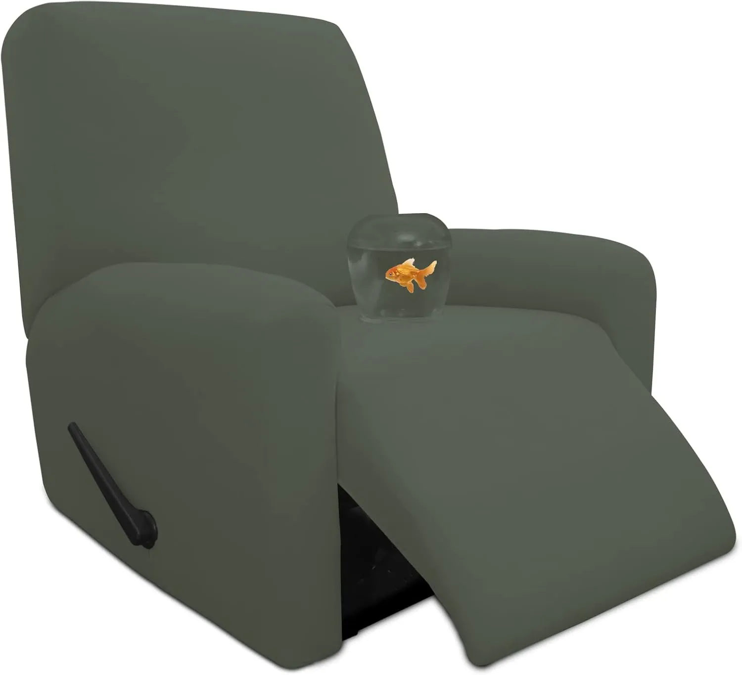 Easy-Going 4 Pieces 100% Dual Waterproof Recliner Cover Stretch Soft Couch Cover for Dogs, Sofa Slipcover for Recliner Couch Leakproof Furniture Protector for Kids, Pets Grayish Green
