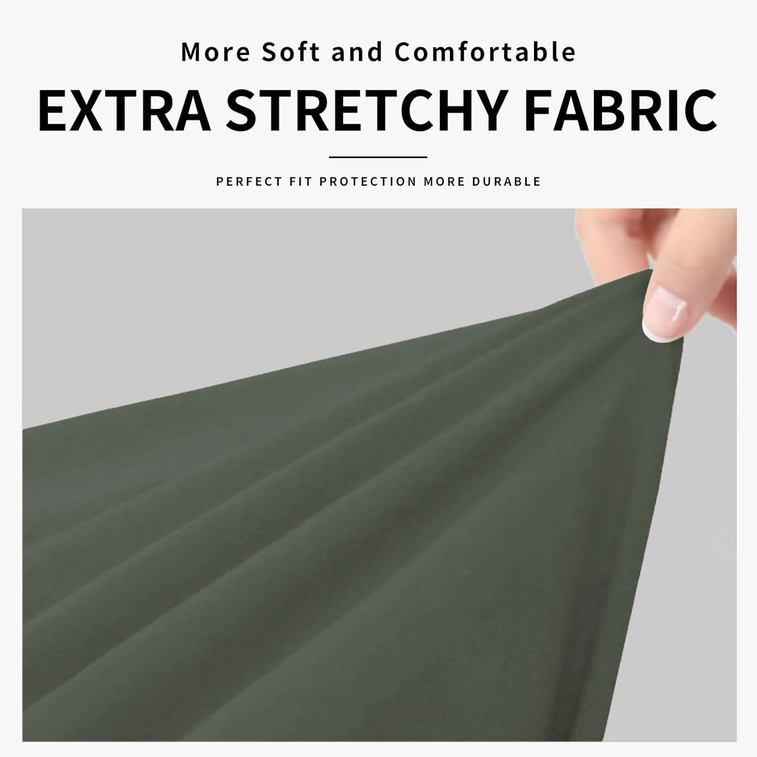 Easy-Going 4 Pieces 100% Dual Waterproof Recliner Cover Stretch Soft Couch Cover for Dogs, Sofa Slipcover for Recliner Couch Leakproof Furniture Protector for Kids, Pets Grayish Green
