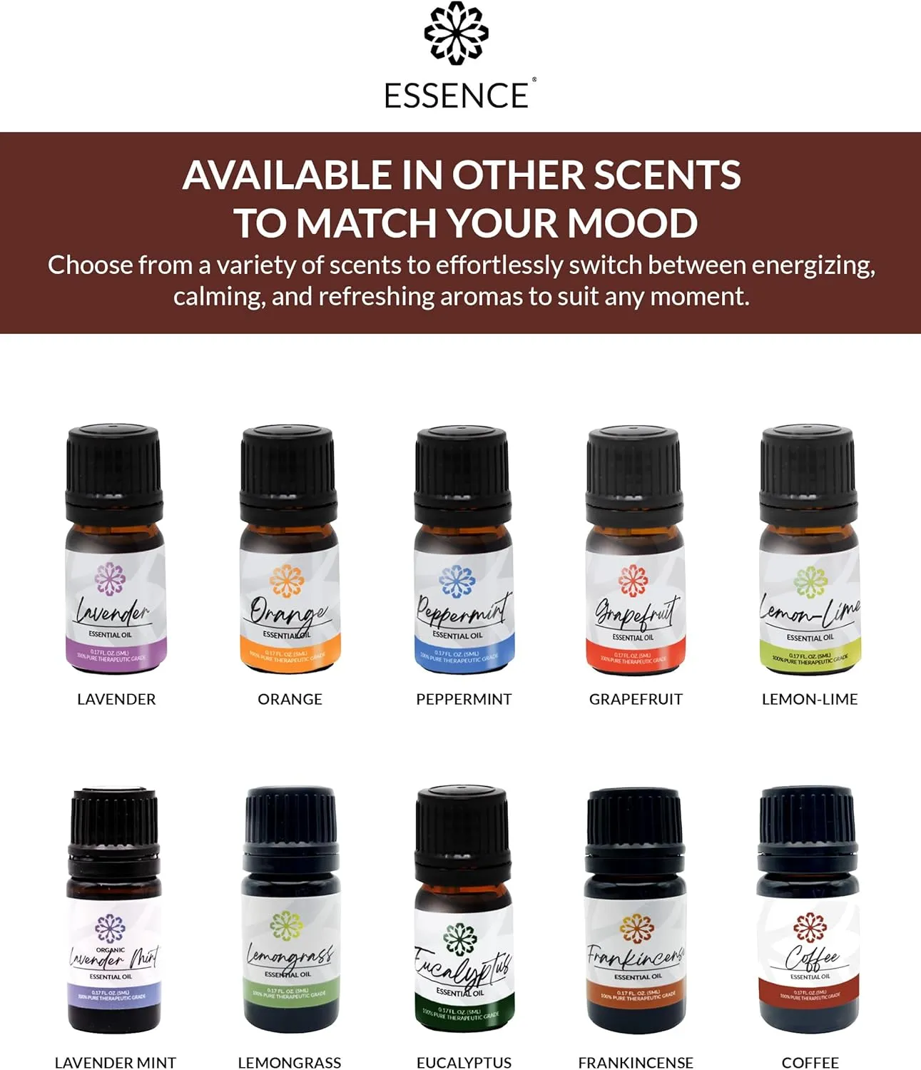 Essence Coffee Essential Oil  100% Pure & Therapeutic Grade  Perfect for Aromatherapy, Diffusers & Recharging Essence Nasal Diffuser Rings  Natural Stress & Mood Support (5mL)