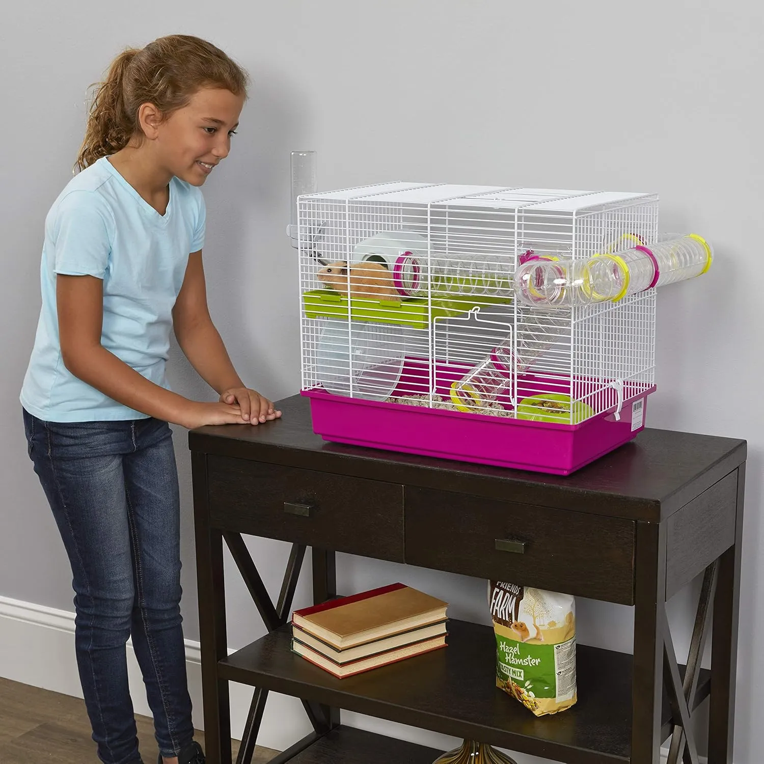 Ferplast Laura Small Hamster Cage | Fun & Interactive Cage Measures 18.11L x 11.61W x 14.8H & Includes All Accessories