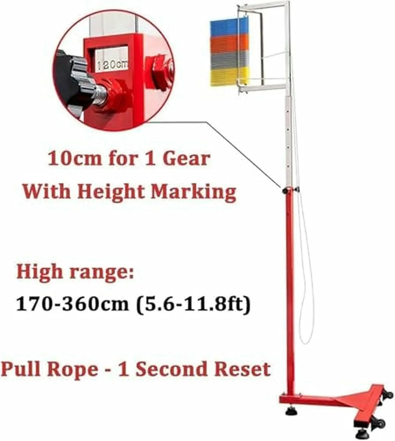 Free-Standing Jump Measurement TesterVertical Jump TesterAdjustable Vertical Jump Tester, Vertical Challenger Jump Tester Measurement Tool High Jump Training, for Basketball/Badminton- Rese~/