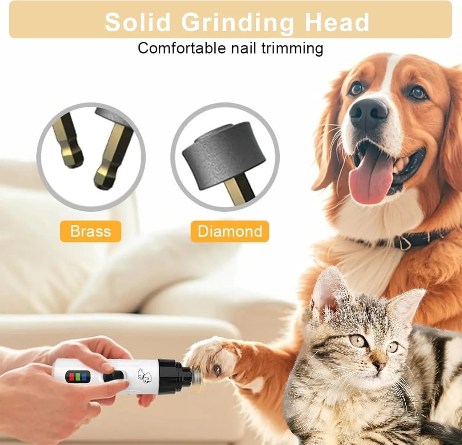 Heusom Silent Groom Pro Nail Grinder, 2025 New Dog Nail Trimmer with USB Rechargeable, Pet Paws Grooming Smoothing Tool