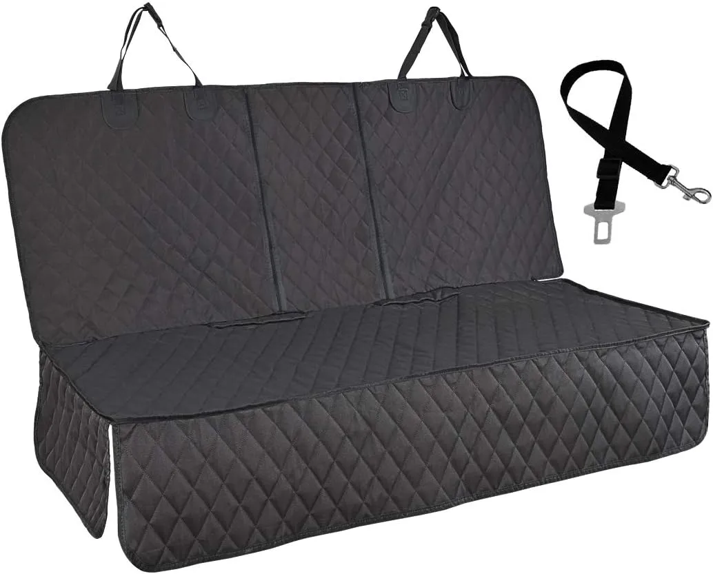 Honest Dog Car Seat Covers, Dog seat Cover with Side Flap for Cars, Trucks, and Suv's - Waterproof & Nonslip Pet Seat Cover for Backseat(Black, 57W x 47L)