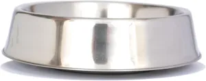 Iconic Pet Stainless Steel Non Skid Pet Bowl for Dog or Cat with Raised Rim Dishwasher Safe Pet Food and Water Bowl in Varying Sizes (8 Oz)