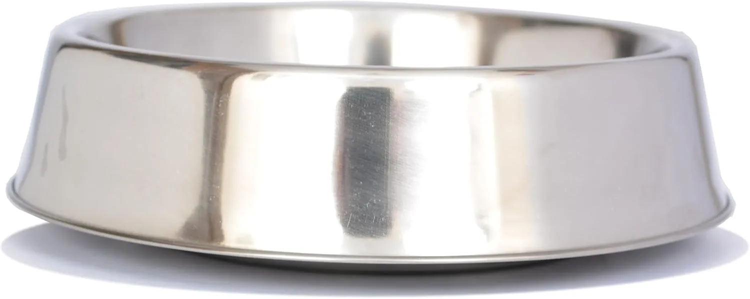 Iconic Pet Stainless Steel Non Skid Pet Bowl for Dog or Cat with Raised Rim Dishwasher Safe Pet Food and Water Bowl in Varying Sizes (8 Oz)