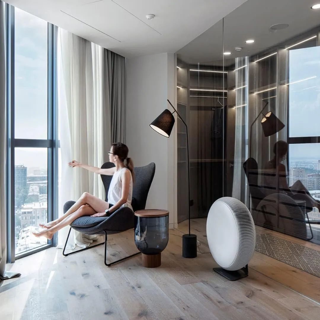 IQAir Atem X - 3Pack - Smart Air Purifier for Large Room up to 4950 sq. ft., WiFi App Control, HyperHEPA Filters Viruses, Bacteria, Allergies, Asthma, Mold, Pets, Dust, Odor; Made in Germany