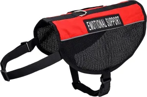 Just 4 Paws Emotional Support Dog Vest Jacket | 6 Sizes | Adjustable Straps & 2 Removable Reflective Emotional Support Dog Patches (Large Chest 26-1/4" to 31-3/4", Red)