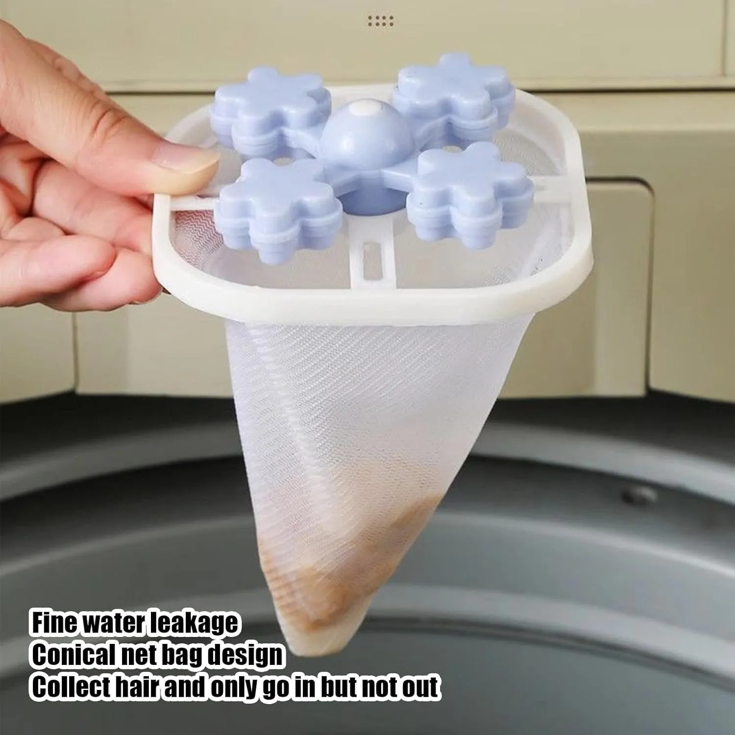 Lint Catcher Laundry Ball - Non-Woven Fabric Pet Hair Remover for Laundry | Reusable Lint Remover | Mesh Hair Filter Bag for Washer | Dog Hair Cleaning Tool - 14.5cm