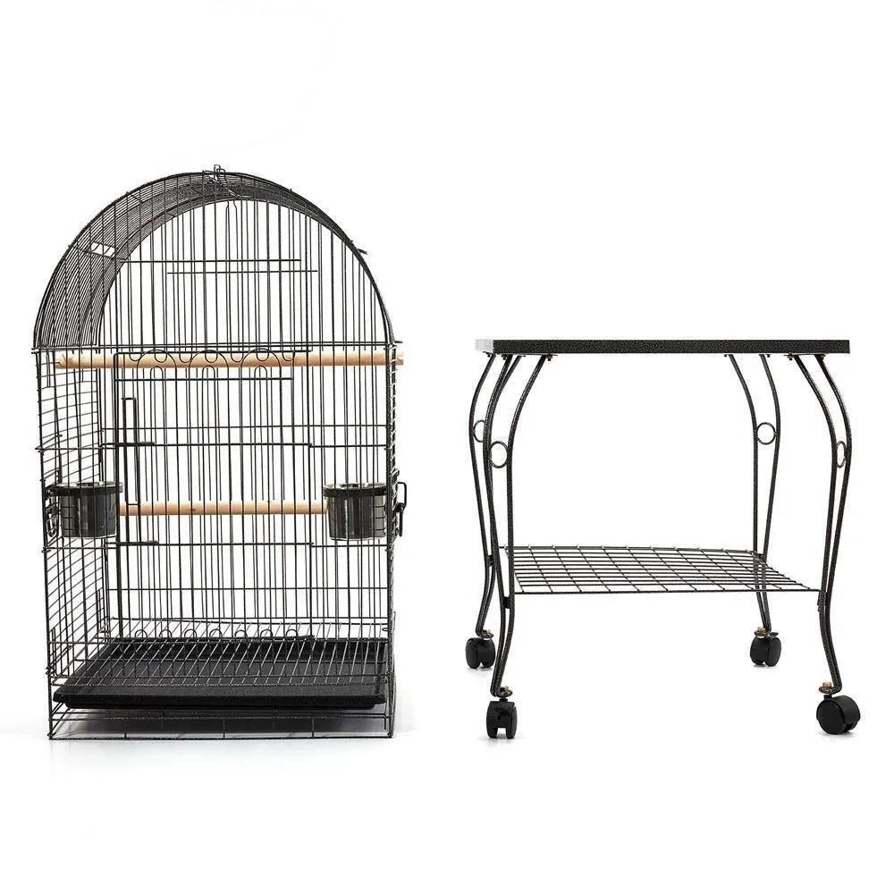 Medium Rounded Iron Bird Cage with Stand