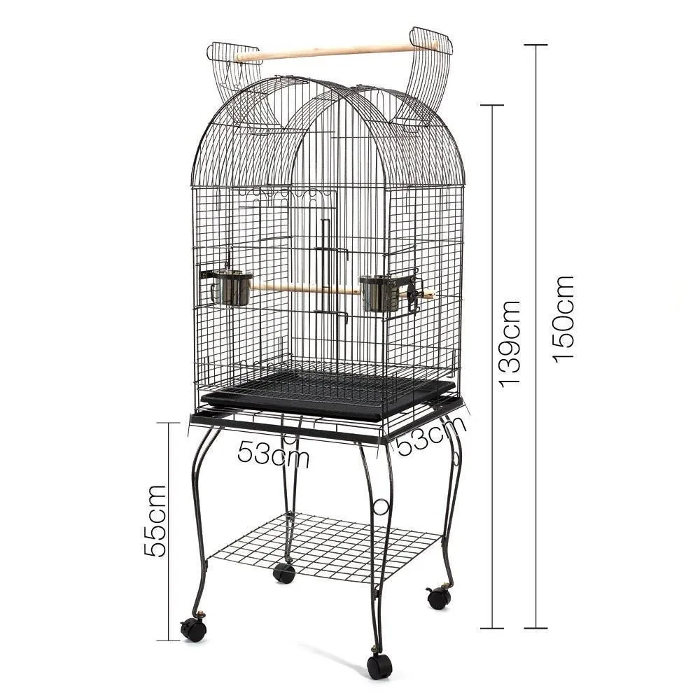 Medium Rounded Iron Bird Cage with Stand