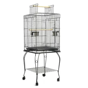 Medium Square Iron Bird Cage with Stand