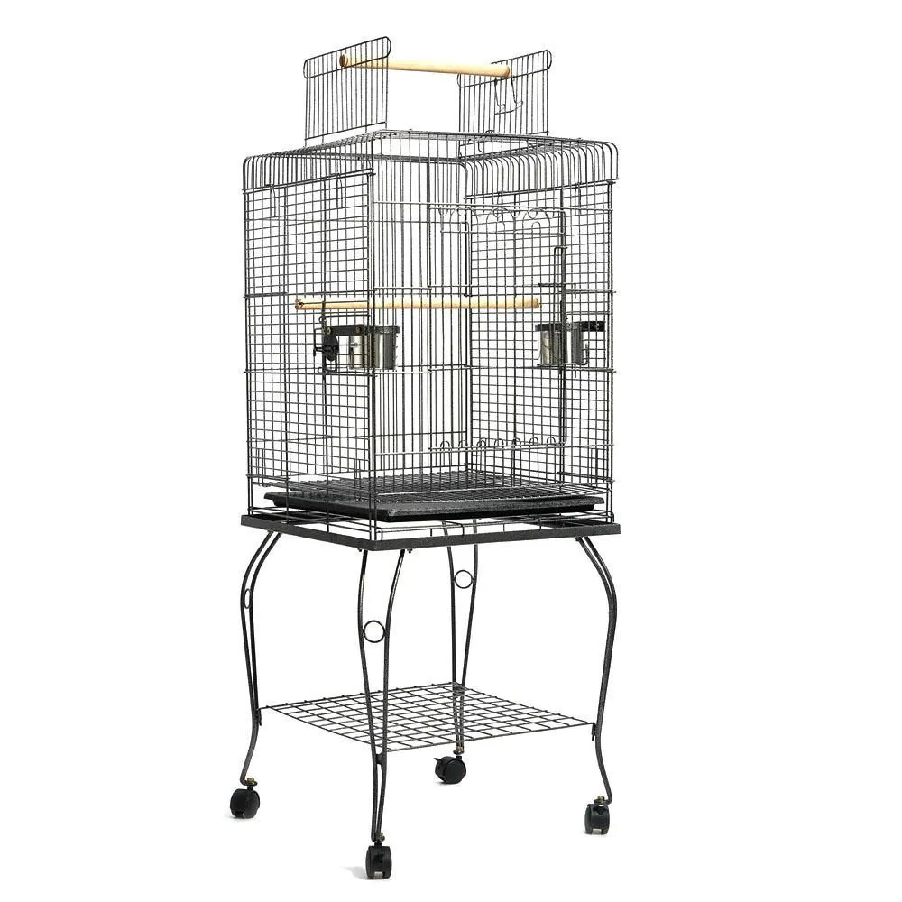 Medium Square Iron Bird Cage with Stand