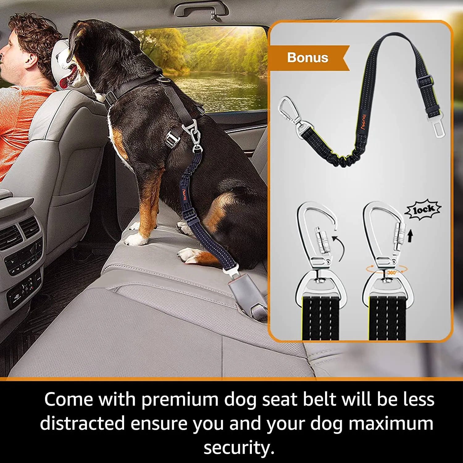 🐶NEW Dog Seat Cover for Back Seat, Waterproof Dog Hammock Scratch proof Pet Seat Covers with 2 Bag