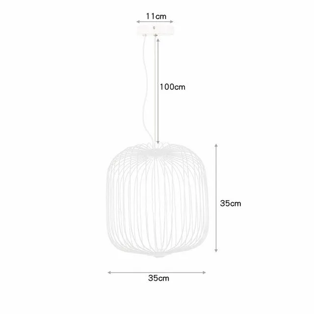 Nordic Foscarini Spokes Chandelier Art Iron Bird Cage LED Creative Villa Lobby Living Dining Room Home Decor Lines Hanging Light