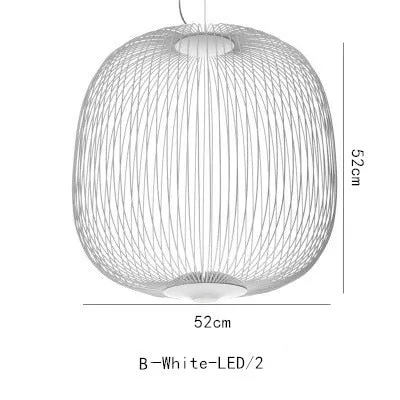 Nordic Foscarini Spokes Chandelier Art Iron Bird Cage LED Creative Villa Lobby Living Dining Room Home Decor Lines Hanging Light