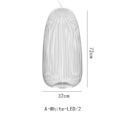 Nordic Foscarini Spokes Chandelier Art Iron Bird Cage LED Creative Villa Lobby Living Dining Room Home Decor Lines Hanging Light