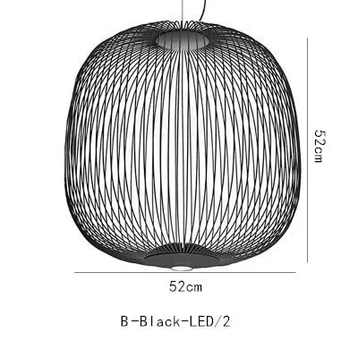 Nordic Foscarini Spokes Chandelier Art Iron Bird Cage LED Creative Villa Lobby Living Dining Room Home Decor Lines Hanging Light