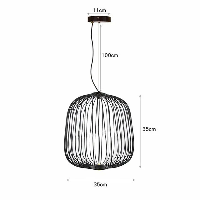 Nordic Foscarini Spokes Chandelier Art Iron Bird Cage LED Creative Villa Lobby Living Dining Room Home Decor Lines Hanging Light