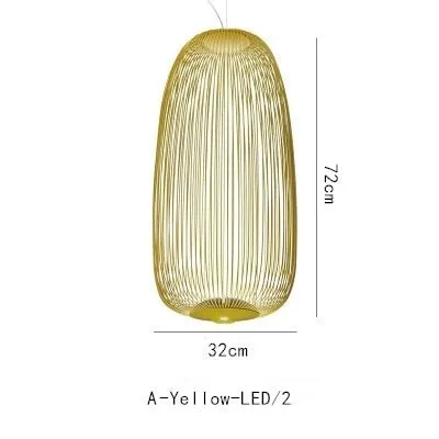 Nordic Foscarini Spokes Chandelier Art Iron Bird Cage LED Creative Villa Lobby Living Dining Room Home Decor Lines Hanging Light