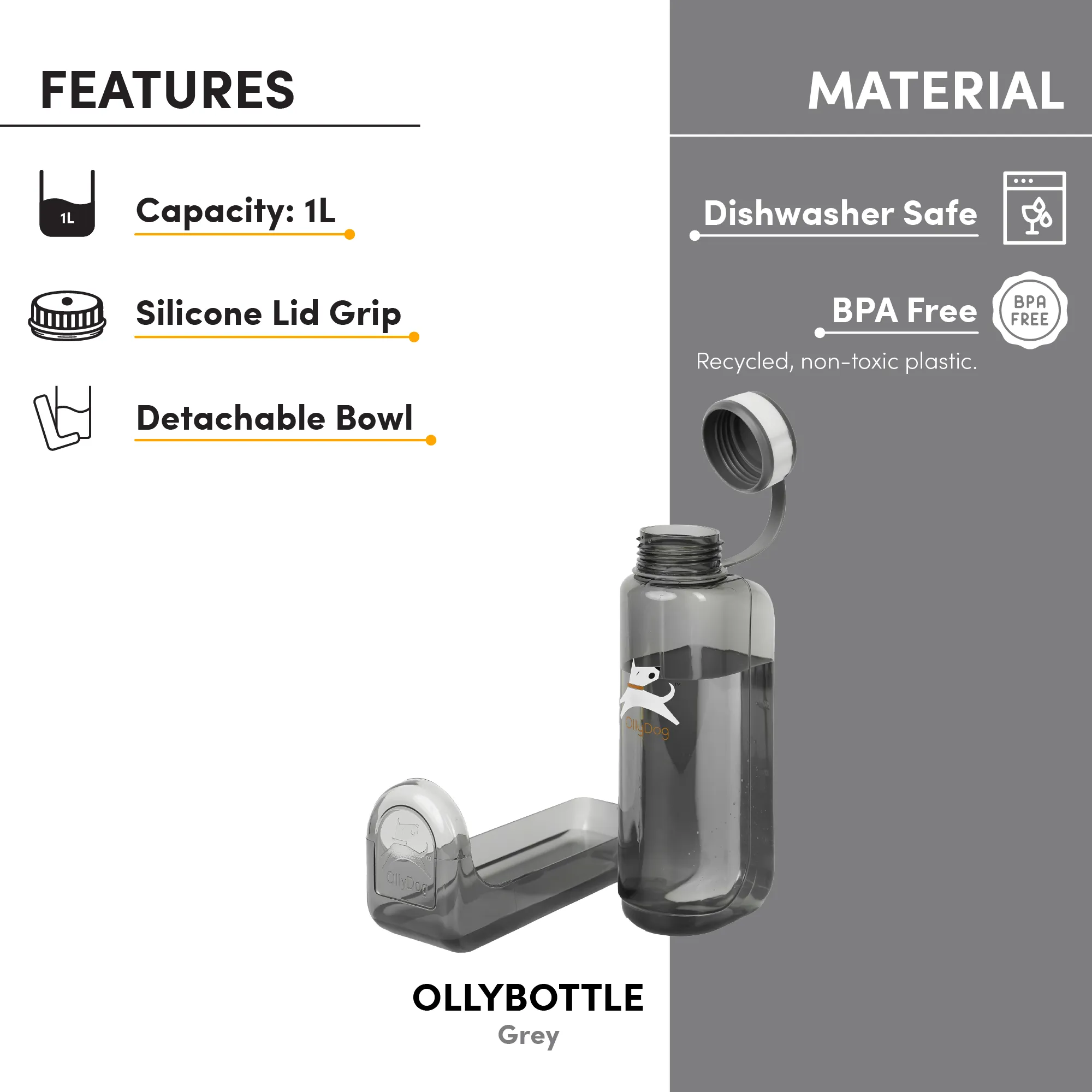OllyBottle in Grey | Water Sharing System